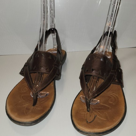 BOC Born Concepts Womens Brown Leather Thong Slingback Strap Sandals Size 9 - Picture 1 of 6